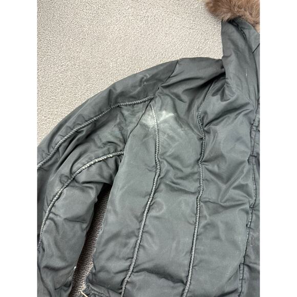 Post Card Women's Medium Black Hooded Fur Trim Puffer Coat - Picture 13 of 16